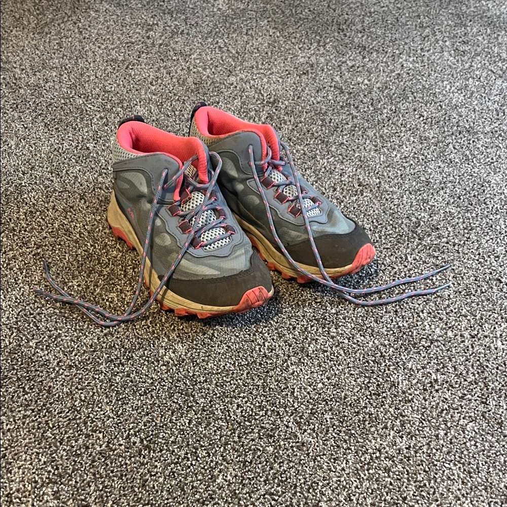 Merrell Gray and Pink Kids Sneakers